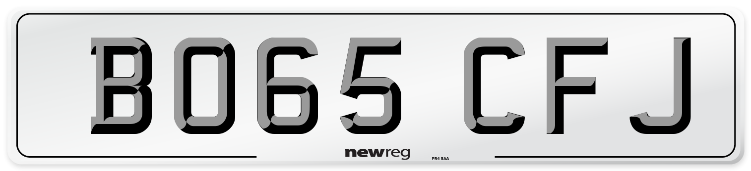 BO65 CFJ Number Plate from New Reg